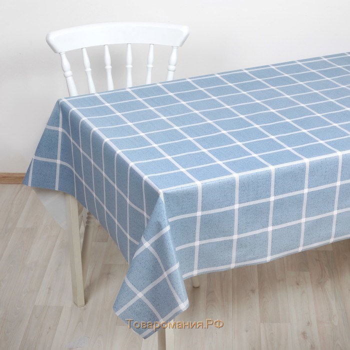 Клеёнка на стол на тканевой основе, рулон 20 метров, ширина 137 см, толщина 0,25 мм, цвет голубой