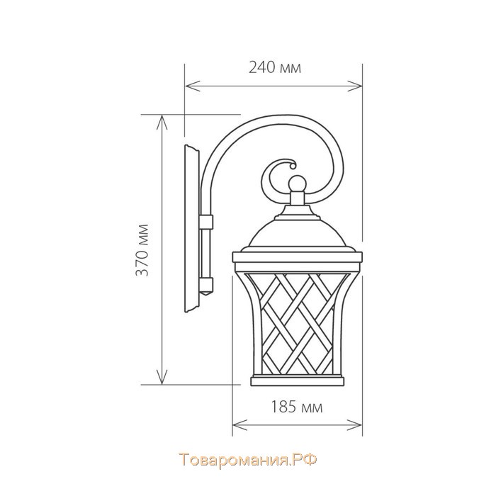 Светильник Elektrostandard садово-парковый, 60 Вт, E27, IP44, настенный, Cassiopeya D