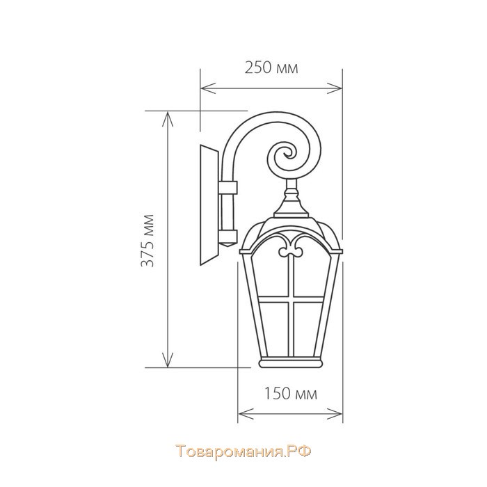 Светильник Elektrostandard садово-парковый, 60 Вт, E27, IP44, настенный, Mira D