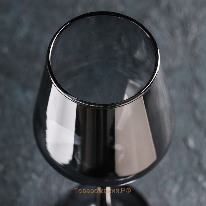 Бокал из стекла для вина «Кьянти», 400 мл, 8,5×22 см, цвет серый