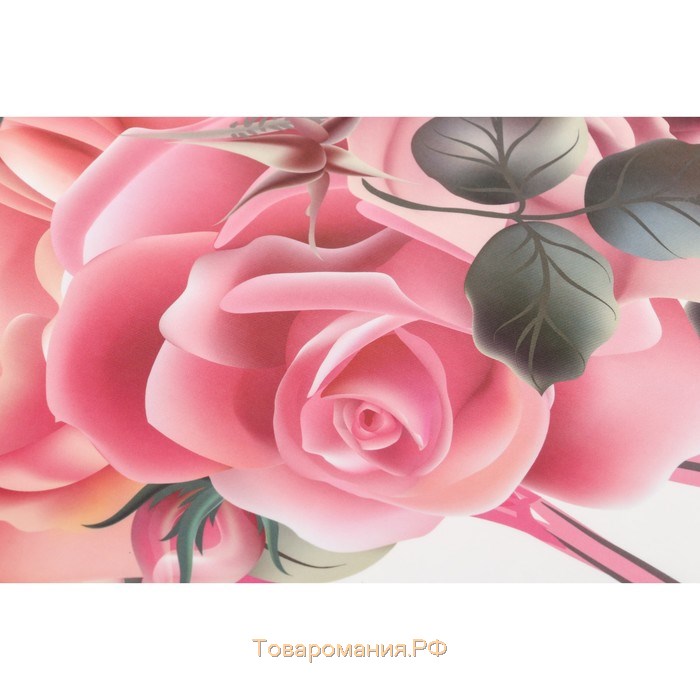 Наклейка пластик интерьерная "Фламинго с розами на хвосте" 50х70 см