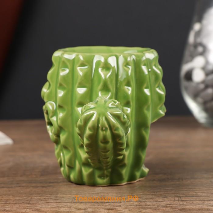 Аромалампа керамика "Кактус с бабочкой" МИКС 9х11х7 см