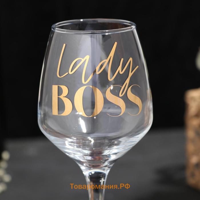 Бокал для вина «Lady boss», 350 мл, тип нанесения рисунка: деколь