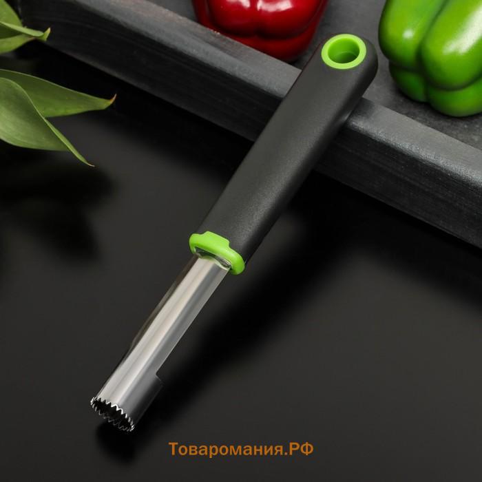 Нож для удаления сердцевины Lime, 20×2 см, цвет чёрно-зелёный