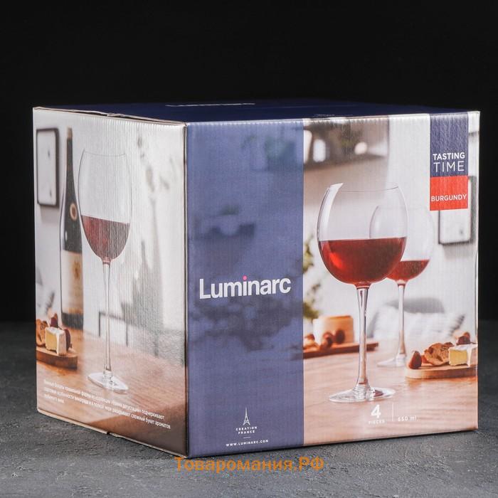 Бокалы для вина Luminarc Tasting Time, 650 мл, набор 4 шт., стекло, прозрачные