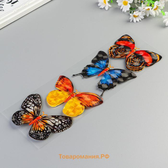 Наклейка пластик "Бабочки" МИКС 39,5х12 см