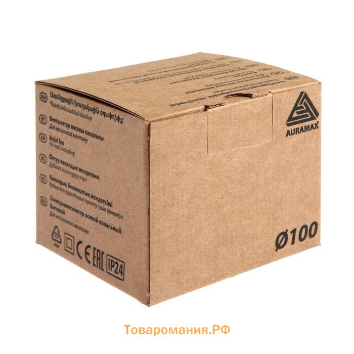 Вентилятор вытяжной AURAMAX VP 4, 103x103 мм, d=100 мм, 220 В, 14 Вт, 35 дБ, канальный