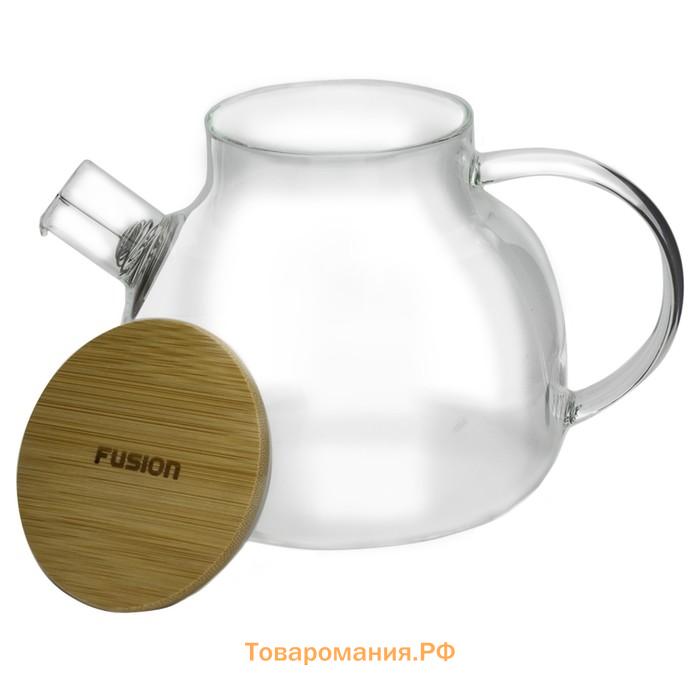Чайник заварочный Fusion 02-090-01, фильтр-пружинка, термостойкое стекло, 900 мл