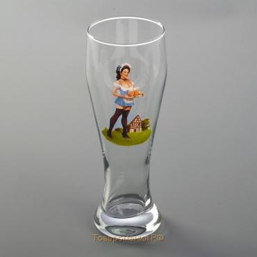 Стакан пивной Pin-up Beer, стеклянный, 500 мл, рисунок микс