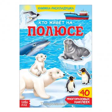 Наклейки многоразовые «Кто живёт на полюсе», 40 наклеек