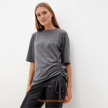 Футболка женская с кулиской MINAKU REGULAR FIT: цвет серый, р-р 46